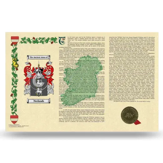 Neelands Armorial History Landscape Style