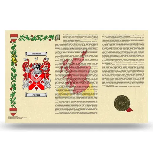 Neeper Armorial History Landscape Style