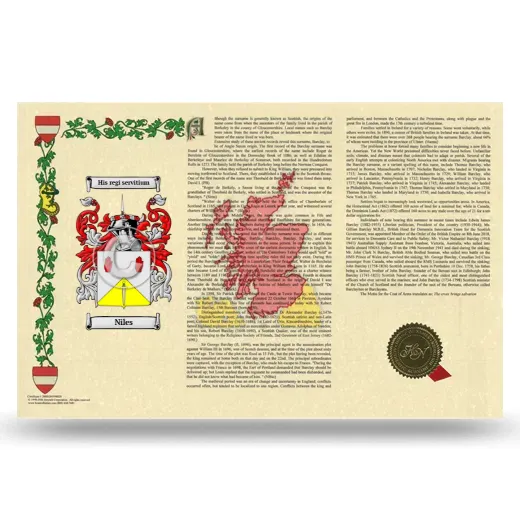 Niles Armorial History Landscape Style