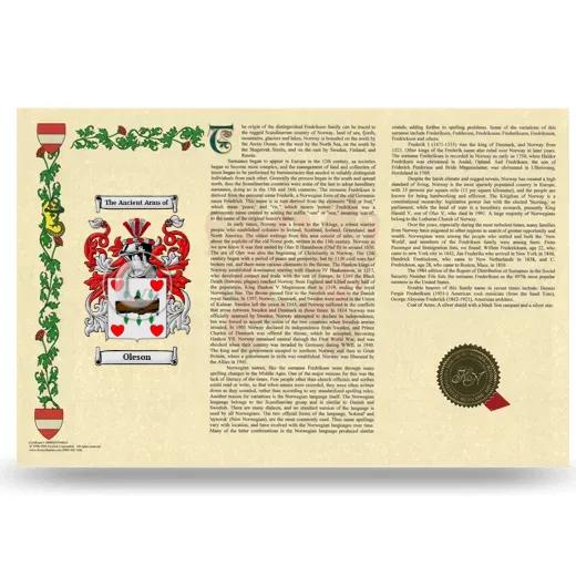 Oleson Armorial History Landscape Style