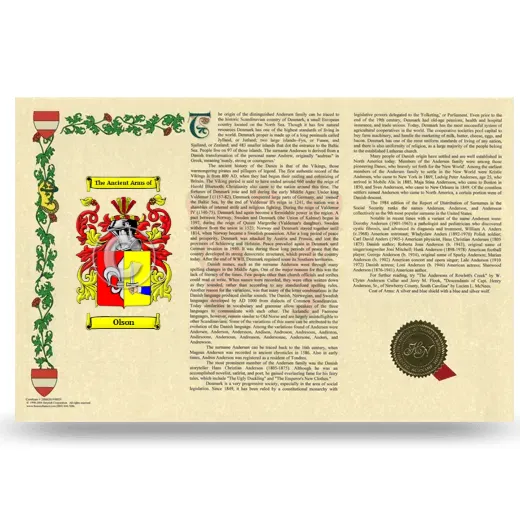 Olson Armorial History Landscape Style