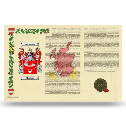 Olyphant Armorial History Landscape Style