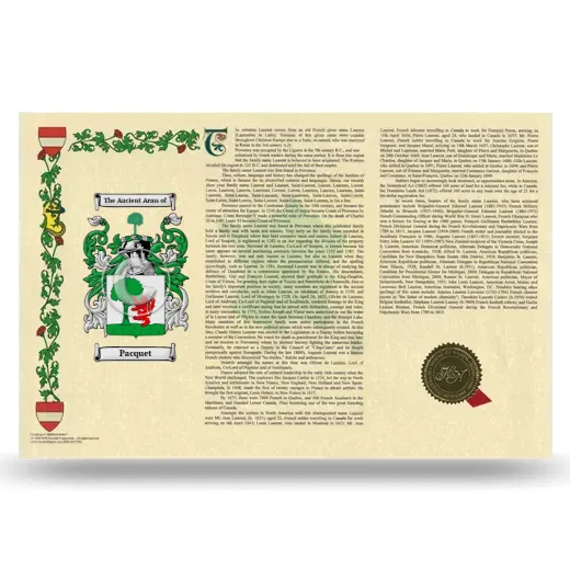 Pacquet Armorial History Landscape Style