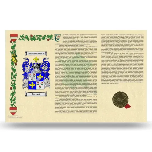 Parrant Armorial History Landscape Style