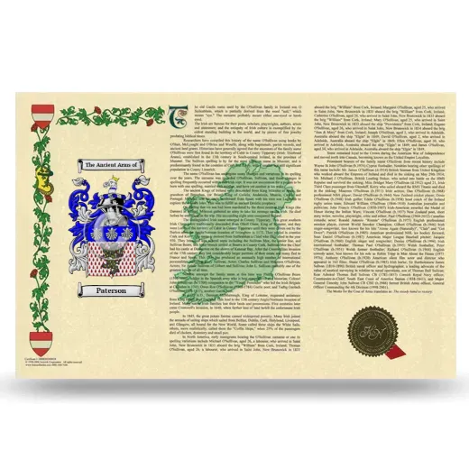 Paterson Armorial History Landscape Style