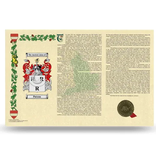 Patson Armorial History Landscape Style
