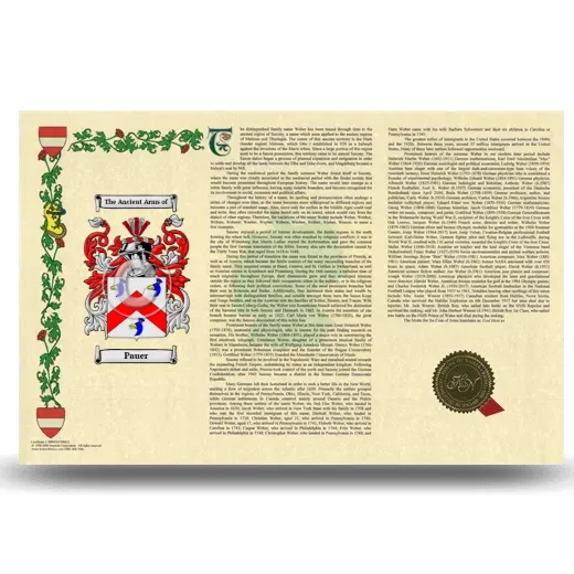 Pauer Armorial History Landscape Style