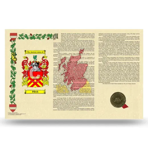 Piltch Armorial History Landscape Style