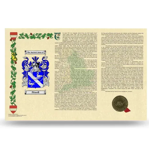 Pitwell Armorial History Landscape Style