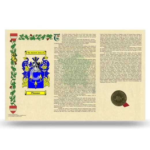 Plumme Armorial History Landscape Style