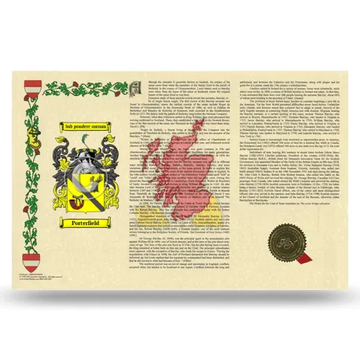 Porterfield Armorial History Landscape Style