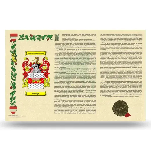 Probyn Armorial History Landscape Style