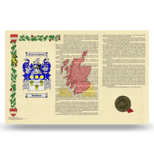 Rainham Armorial History Landscape Style
