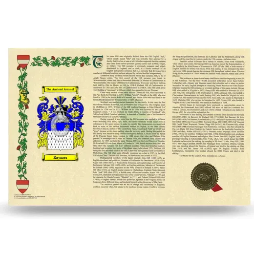 Raymer Armorial History Landscape Style