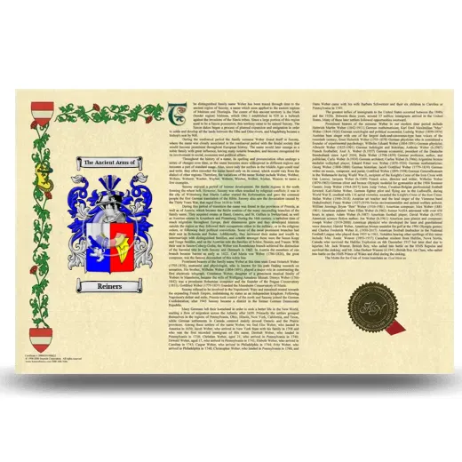 Reiners Armorial History Landscape Style