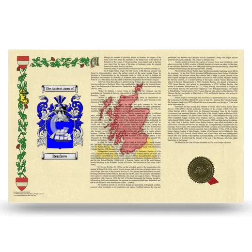 Renfrew Armorial History Landscape Style