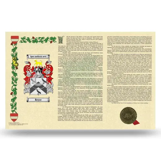 Reyce Armorial History Landscape Style