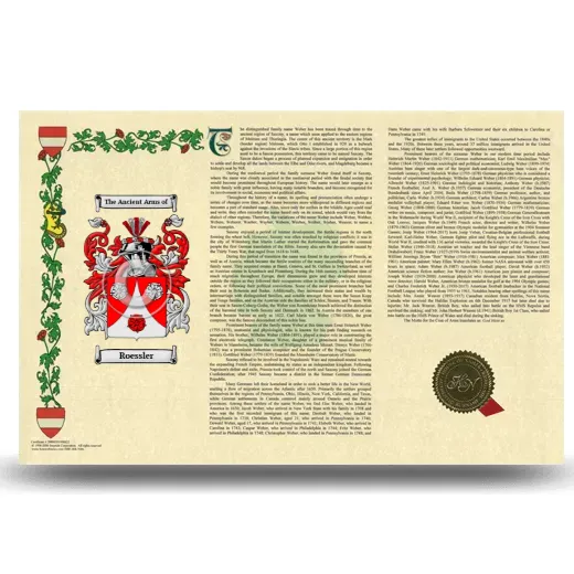 Roessler Armorial History Landscape Style