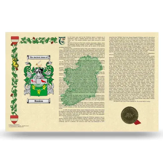 Runion Armorial History Landscape Style