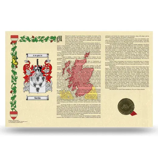 Savin Armorial History Landscape Style