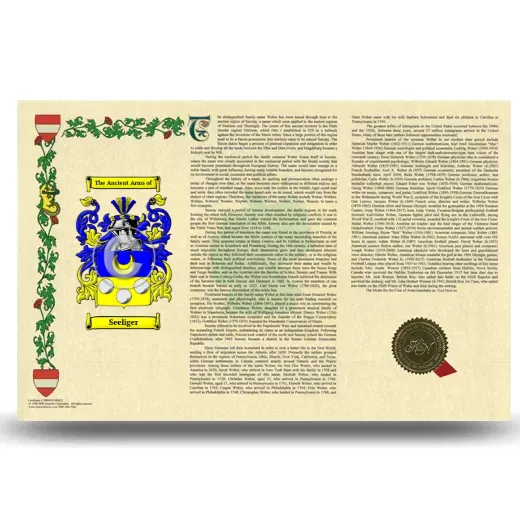 Seeliger Armorial History Landscape Style