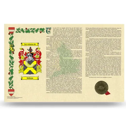 Selwyn Armorial History Landscape Style