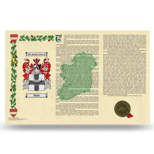 Shain Armorial History Landscape Style