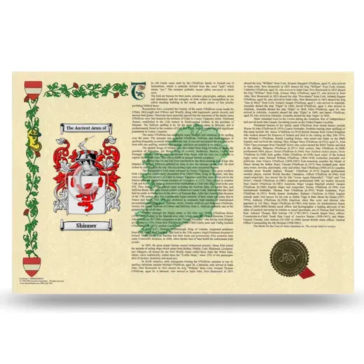 Shinner Armorial History Landscape Style