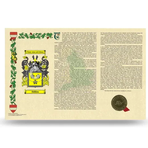 Siddon Armorial History Landscape Style