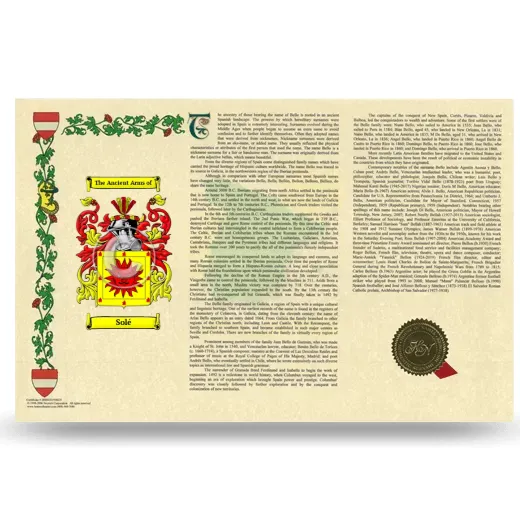 Solé Armorial History Landscape Style