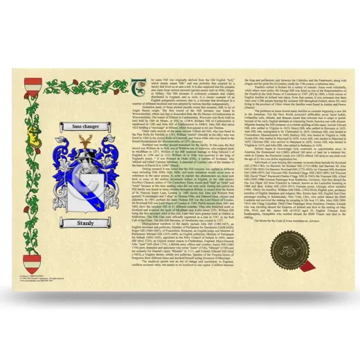 Stanly Armorial History Landscape Style