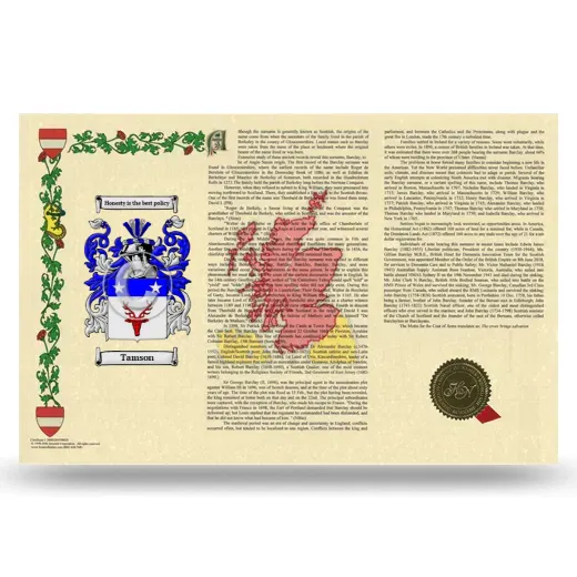 Tamson Armorial History Landscape Style