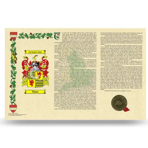 Thyne Armorial History Landscape Style