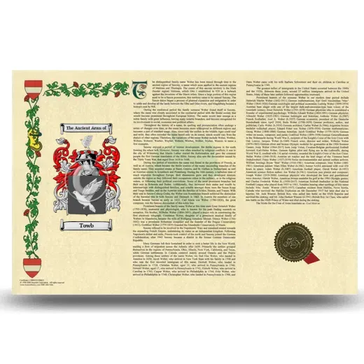 Towb Armorial History Landscape Style