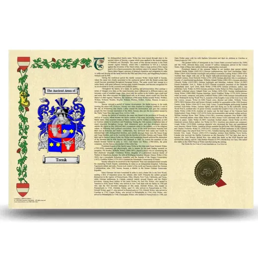 Trenk Armorial History Landscape Style