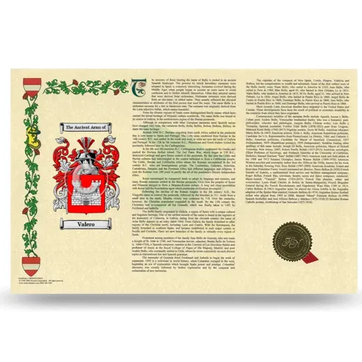 Valero Armorial History Landscape Style