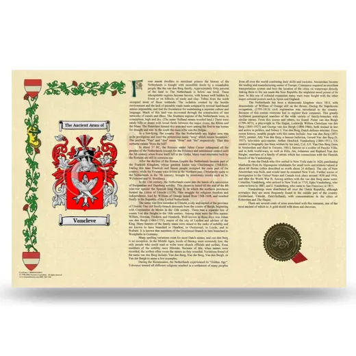 Vancleve Armorial History Landscape Style