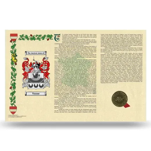 Vassar Armorial History Landscape Style