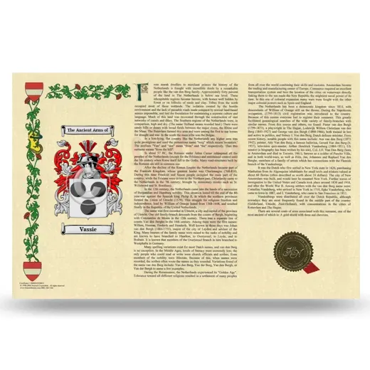 Vassie Armorial History Landscape Style
