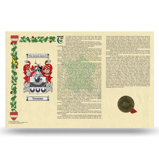 Vavasour Armorial History Landscape Style