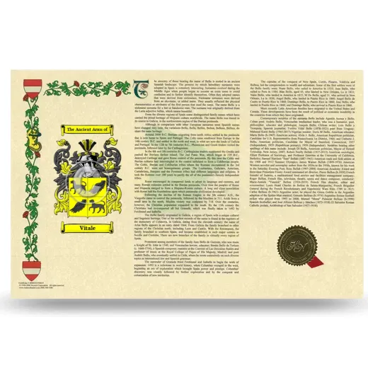 Vitale Armorial History Landscape Style