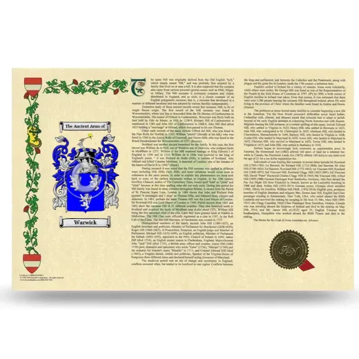 Warwick Armorial History Landscape Style