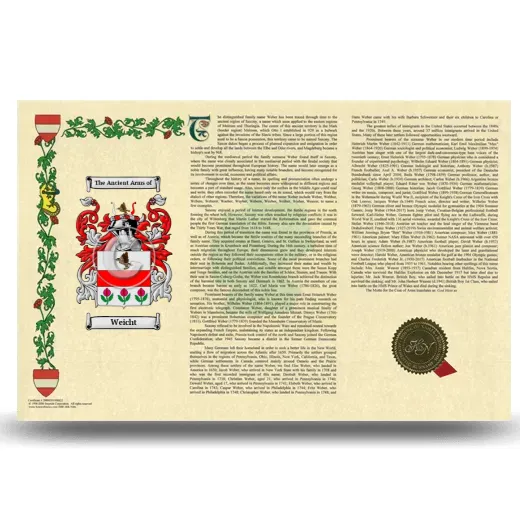 Weicht Armorial History Landscape Style
