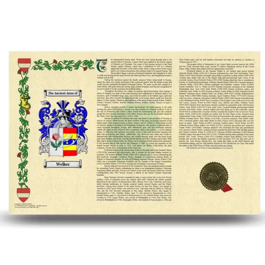 Welker Armorial History Landscape Style