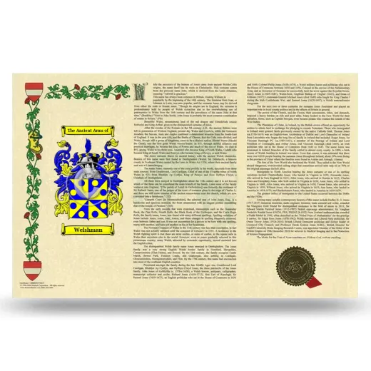 Welshman Armorial History Landscape Style