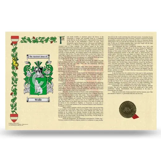 Wolfe Armorial History Landscape Style