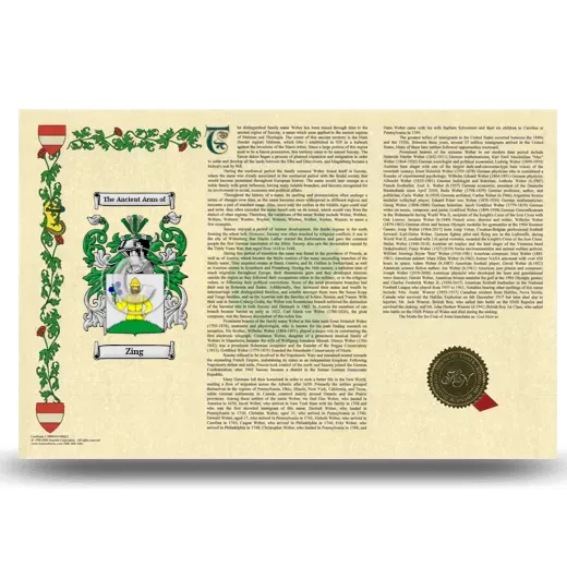 Zing Armorial History Landscape Style