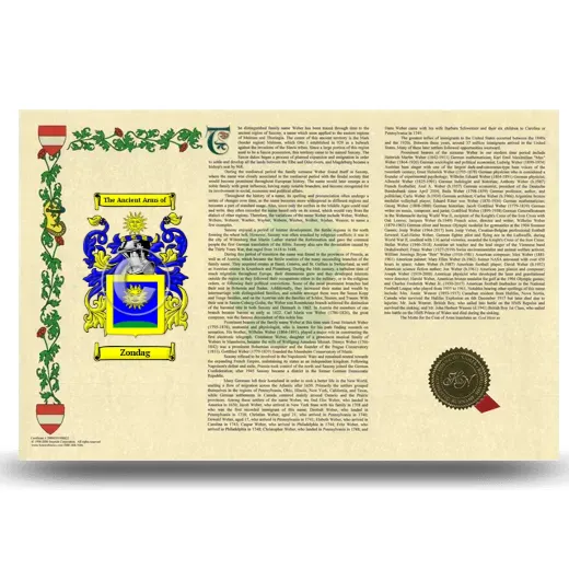 Zondag Armorial History Landscape Style