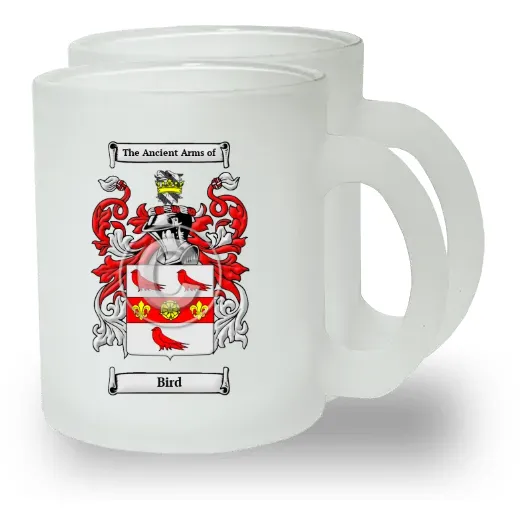 Bird Pair of Frosted Glass Mugs