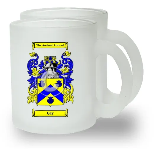 Gay Pair of Frosted Glass Mugs
